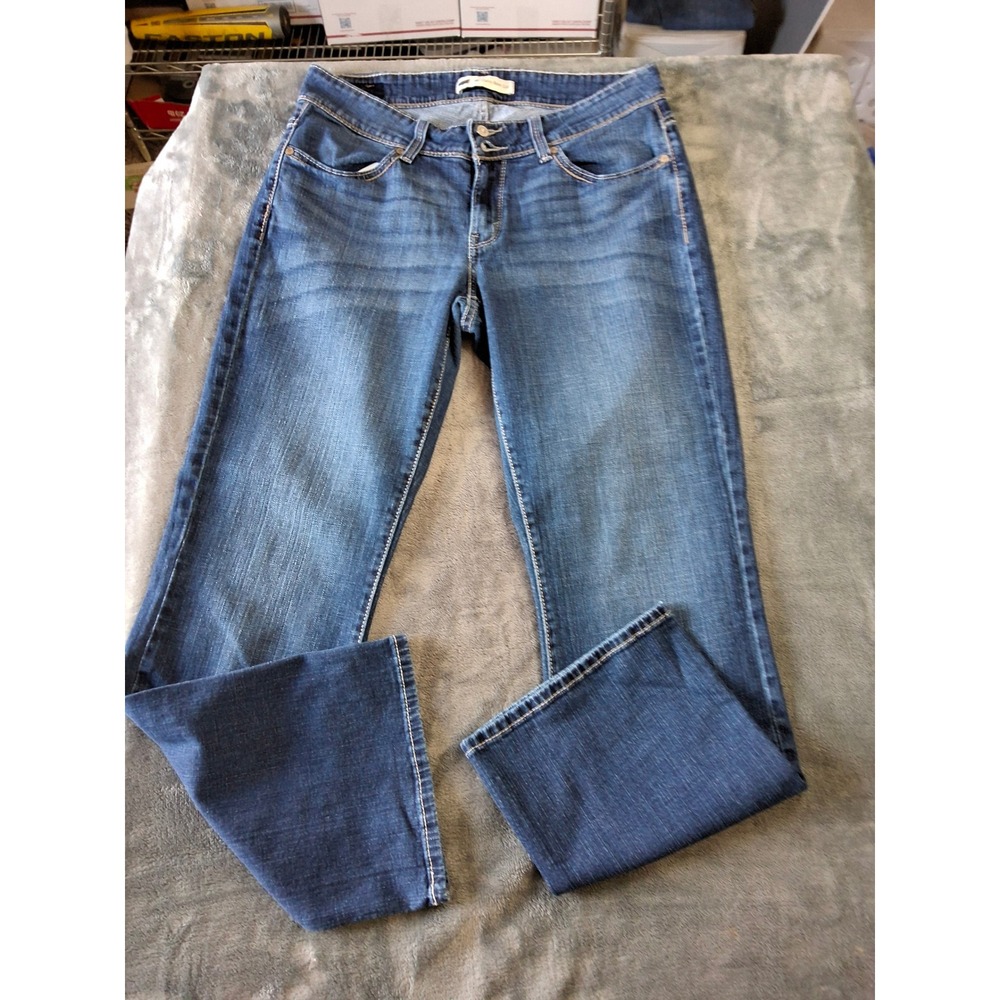 Levis 529 Curvy Boot Cut Jeans Womens Medium Wash Blue Denim Double Button sz 12